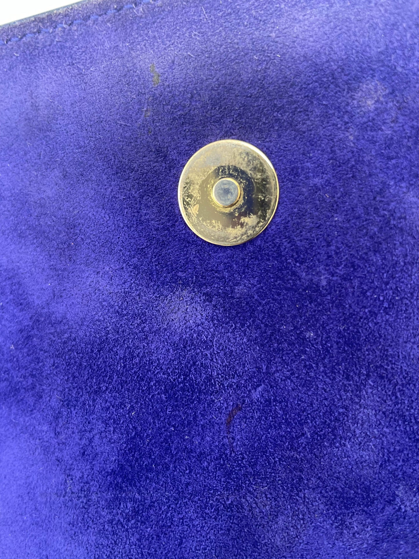 Saint Laurent Belle de Jour Chain Wallet Patent, BLUE, LEATHER, Clutche & pouche