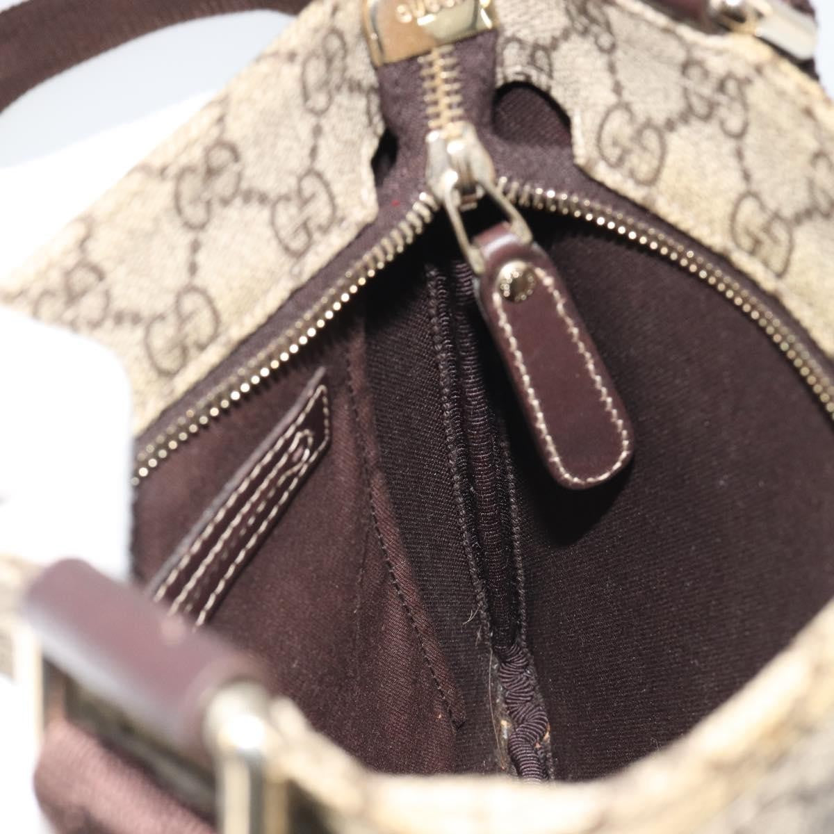 Gucci Zip Top Messenger GG Canvas with Leather, Beige, Canvas, Shoulder Bag