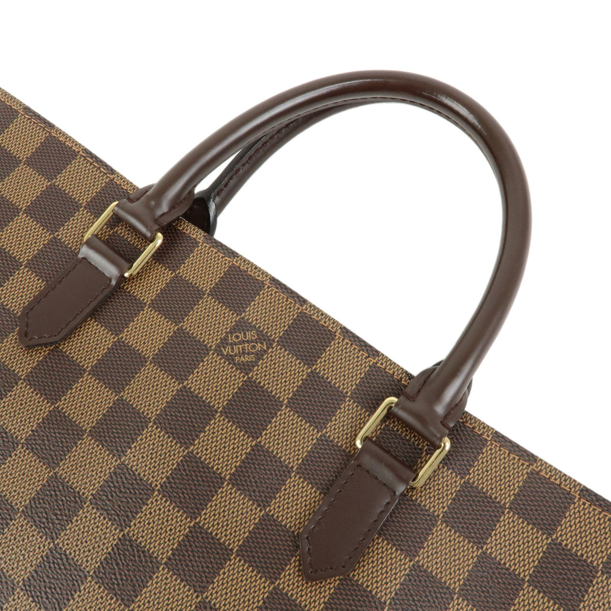 Louis Vuitton Sac Plat Damier, Brown, Canvas, Handbag