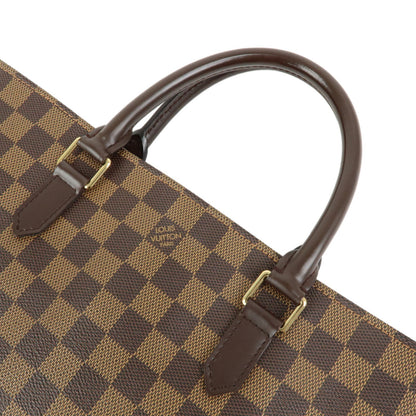 Louis Vuitton Sac Plat Damier, Brown, Canvas, Handbag