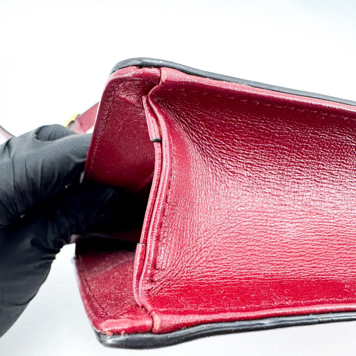 Gucci GG Ring Leather, Red, Leather, Shoulder Bag