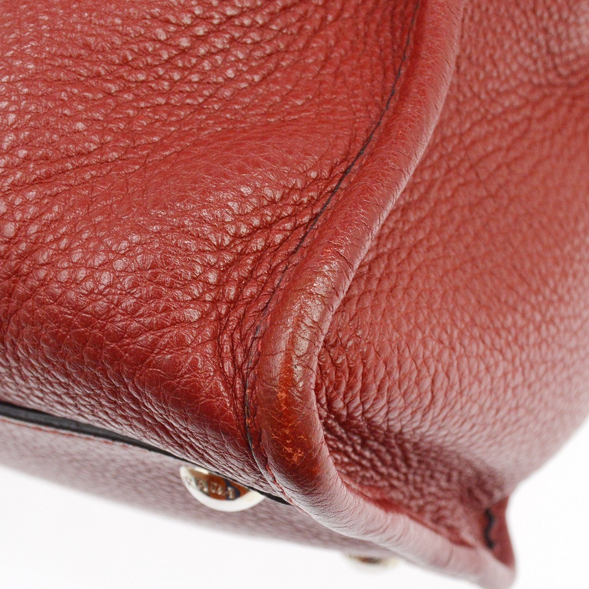 Prada Convertible Boston Vitello Daino, Red, Leather, Handbag