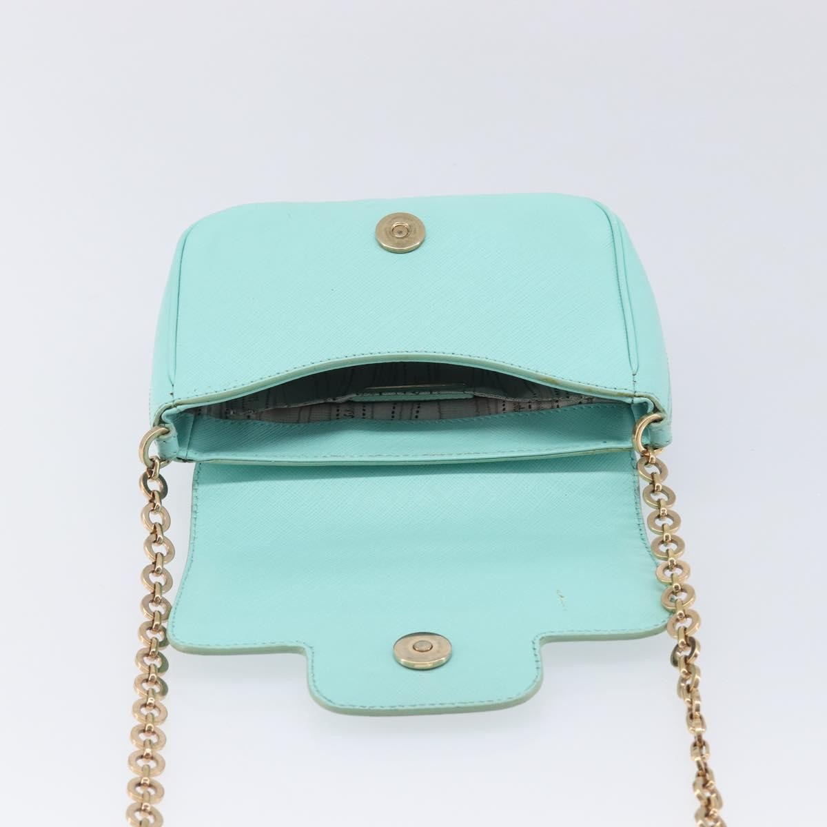 Salvatore Ferragamo Rory Chain Saffiano Leather, Blue, Leather, Shoulder Bag