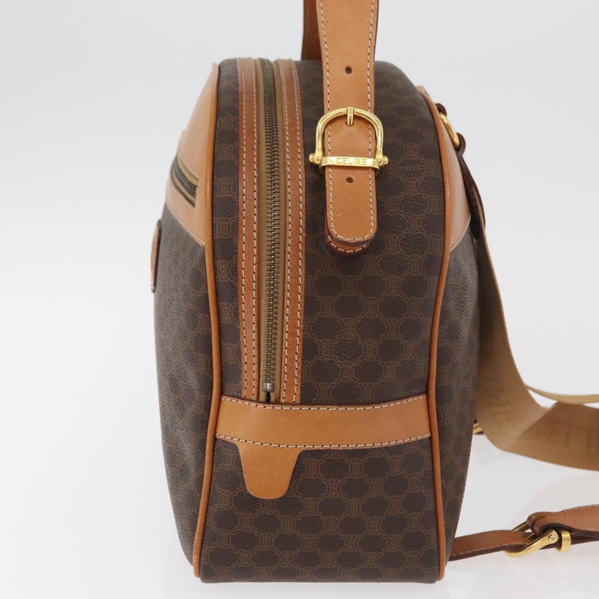 Celine Backpack Leather, Brown, Canvas, Backpack