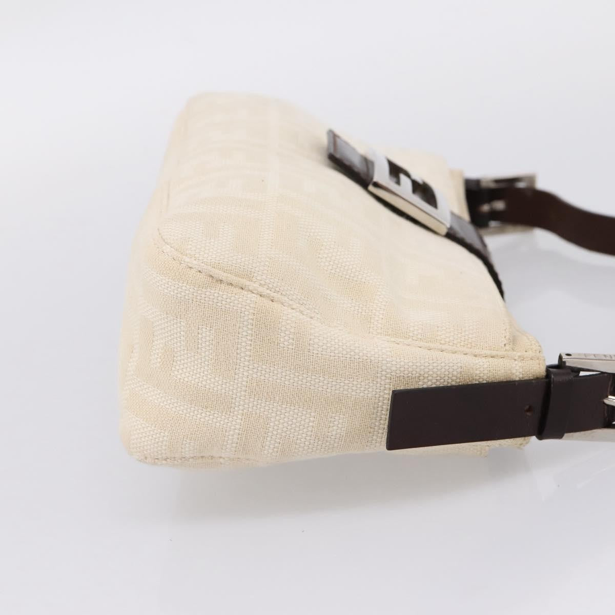 Fendi Baguette Pochette Zucca Canvas, Neutral, Canvas, Clutch