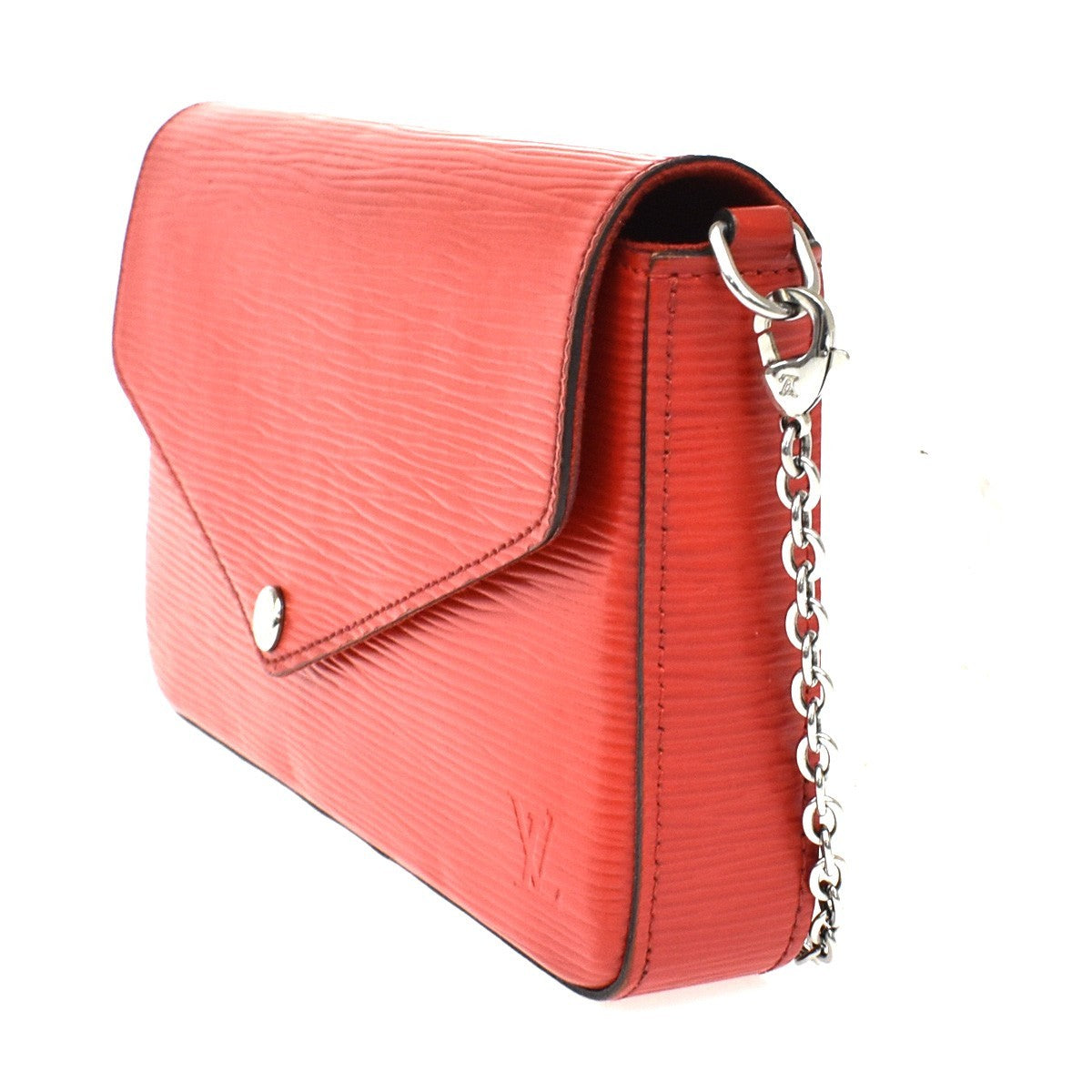 Louis Vuitton Felicie Chain Epi Leather, Red, Leather, Clutch
