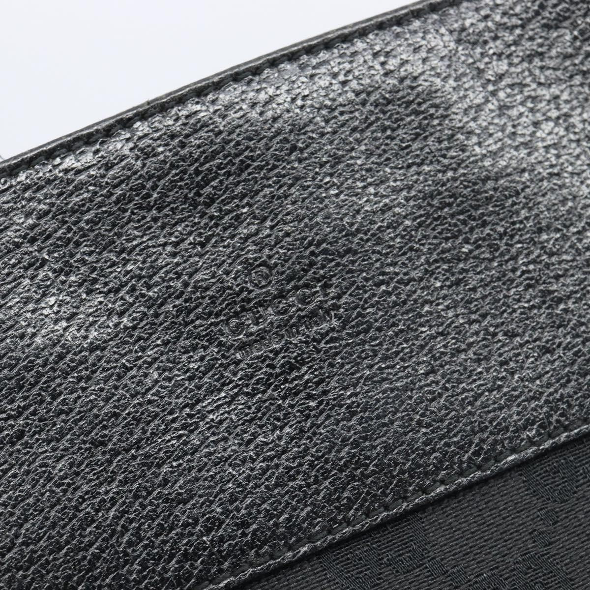 Gucci Vintage Flat Messenger GG Canvas and Leather, Black, Canvas, Handbag
