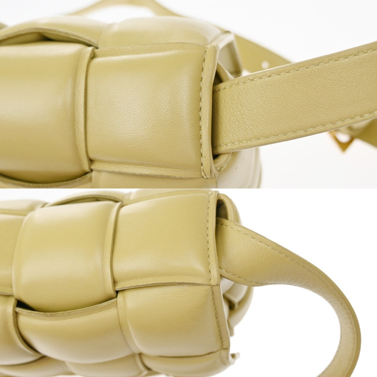 Bottega Veneta Cassette Padded Maxi Intrecciato Leather, Beige, Leather, Crossbody Bag