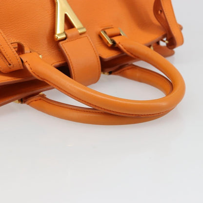 Saint Laurent Classic Y Cabas Leather, Orange, Leather, Tote Bag