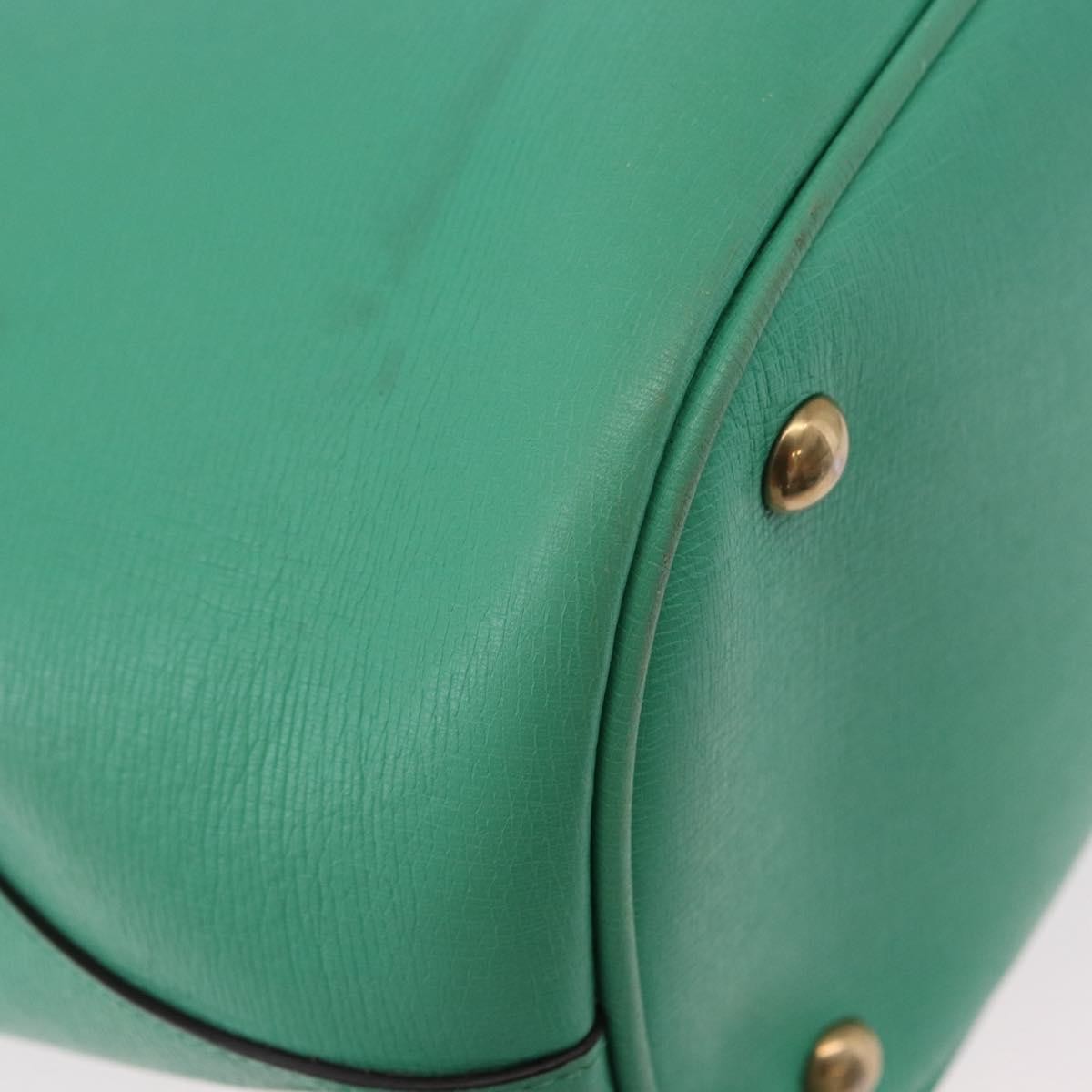 Gucci Bright Bit Convertible Leather, Green, Leather, Tote Bag
