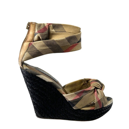 BURBERRY LONDON Nova Check Espadrille Wedges