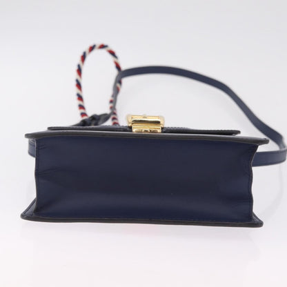 Gucci Sylvie Top Handle Leather, Navy, Leather, Handbag