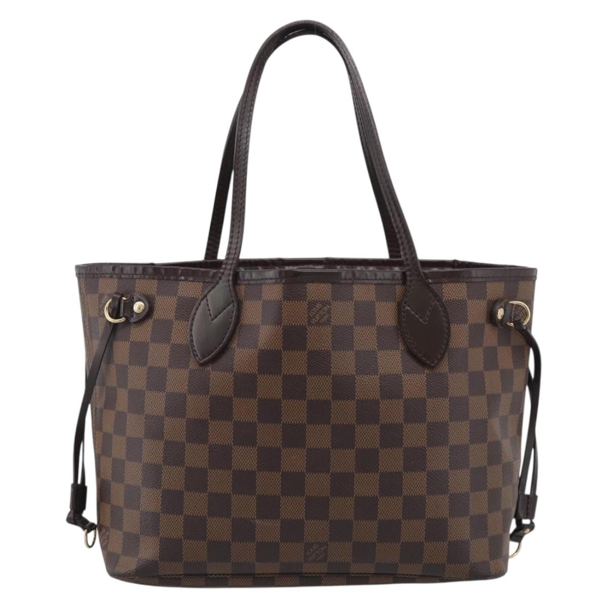 Louis Vuitton Neverfull Damier, Brown, Canvas, Tote Bag
