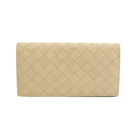 Bottega Veneta Intrecciato, Beige, Leather, wallet