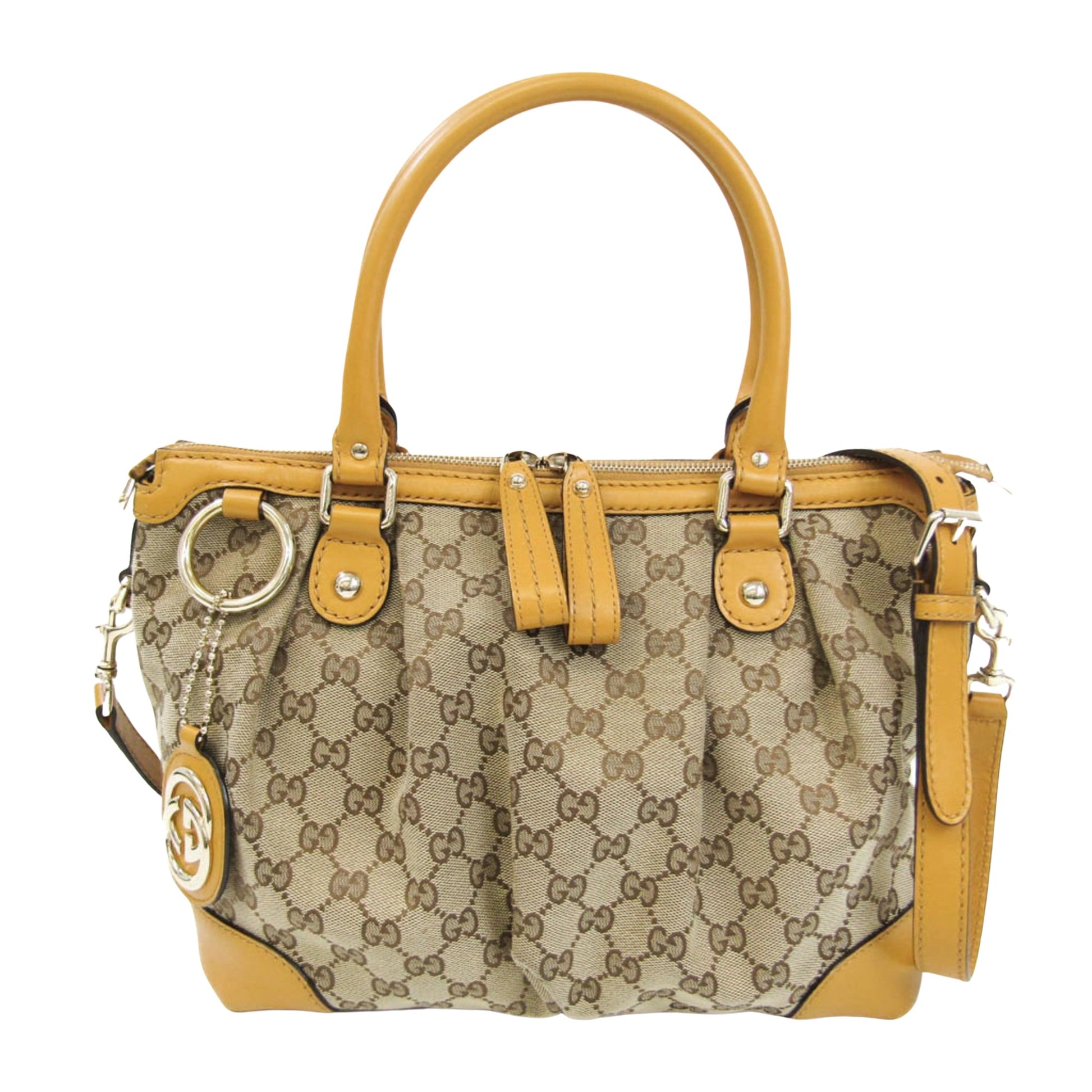 Gucci Sukey, Beige, Canvas, handbag