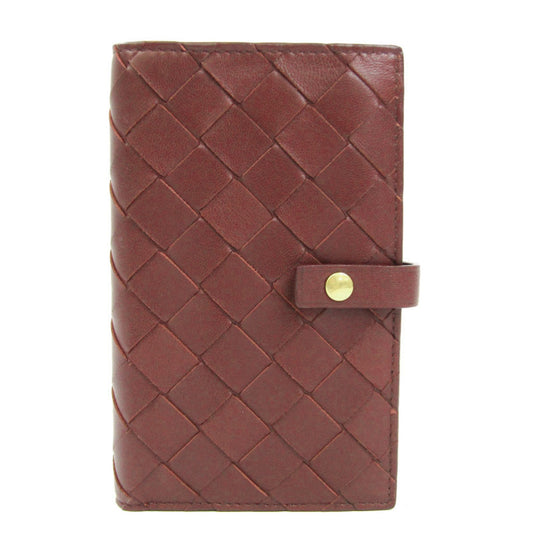 Bottega Veneta Intrecciato, Burgundy, Leather, wallet