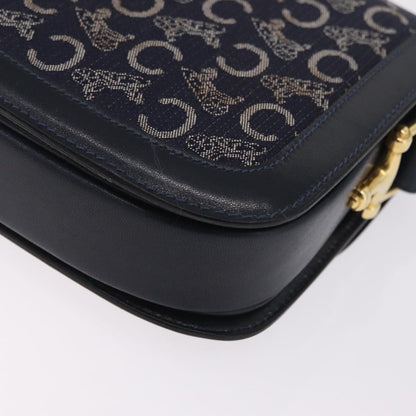 Celine C Sulky Horse carriage Canvas, Navy, Canvas, Handbag