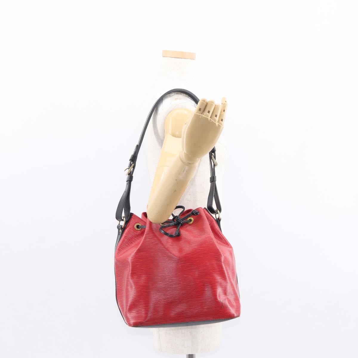 Louis Vuitton Bicolor Petit Noe Epi Leather, Red, Leather, Handbag