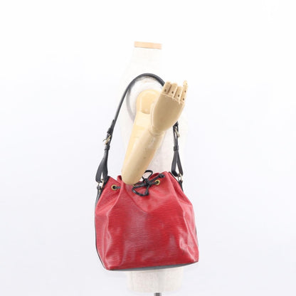 Louis Vuitton Bicolor Petit Noe Epi Leather, Red, Leather, Handbag