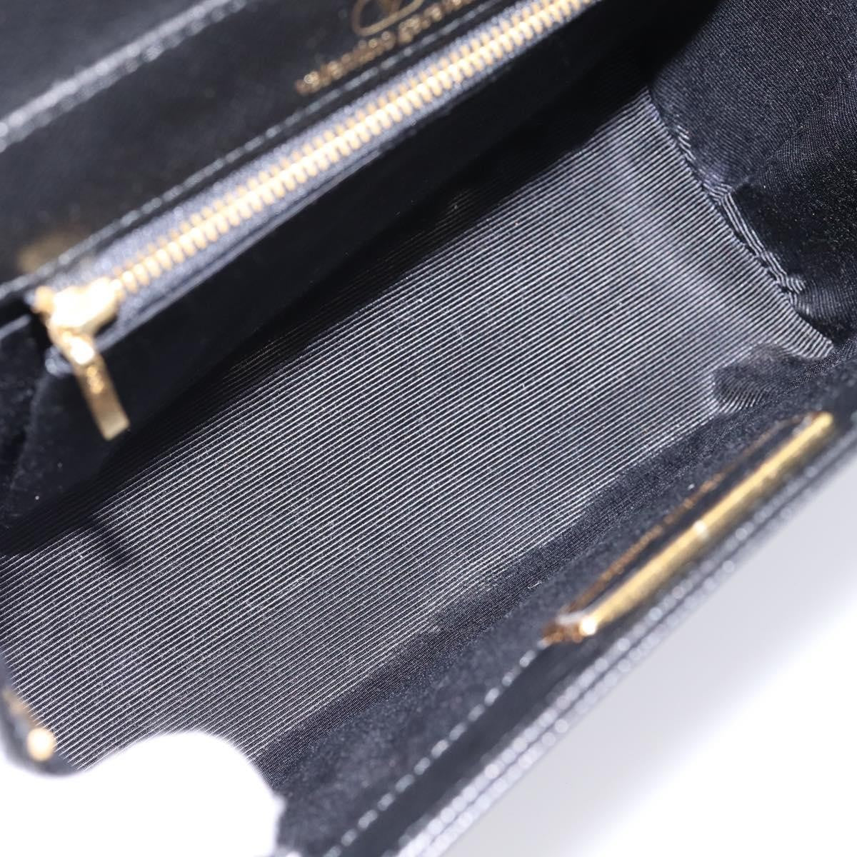 Valentino Garavani VLogo Leather, Black, Leather, Shoulder Bag