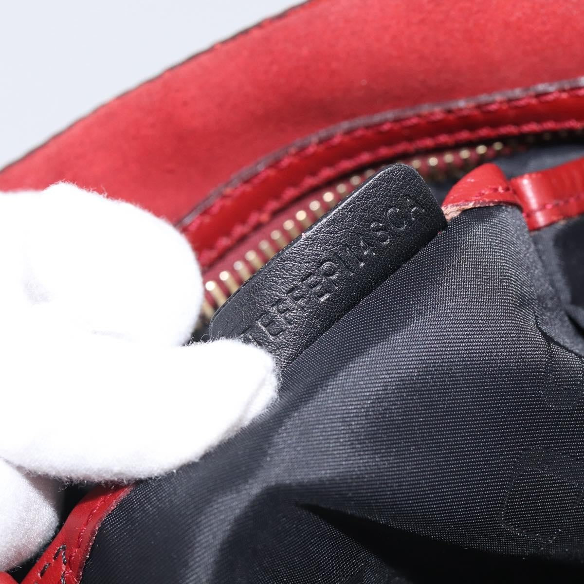 Burberry Hedwig Bowler Leather with Suede, Red, Leather, Handbag