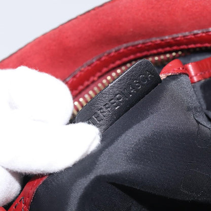 Burberry Hedwig Bowler Leather with Suede, Red, Leather, Handbag