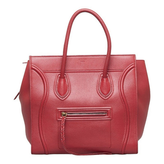 Céline Luggage, Red, Leather, handbag