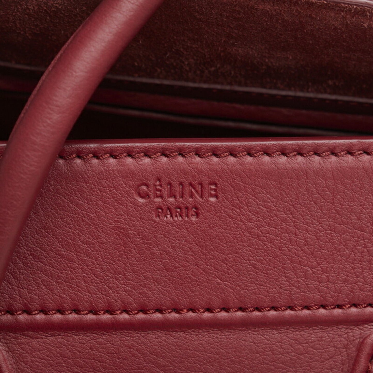 Céline Luggage, Red, Leather, handbag