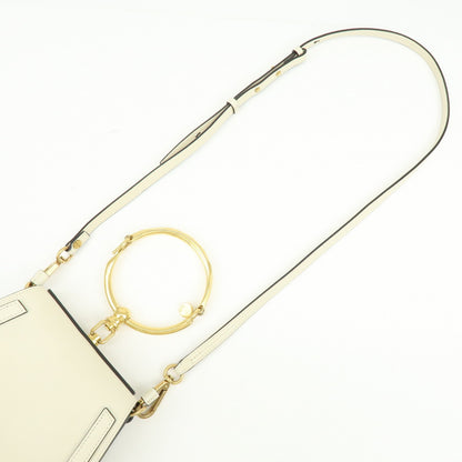 Chloe Nile Studded Suede and Leather, White, Leather, Crossbody Bag