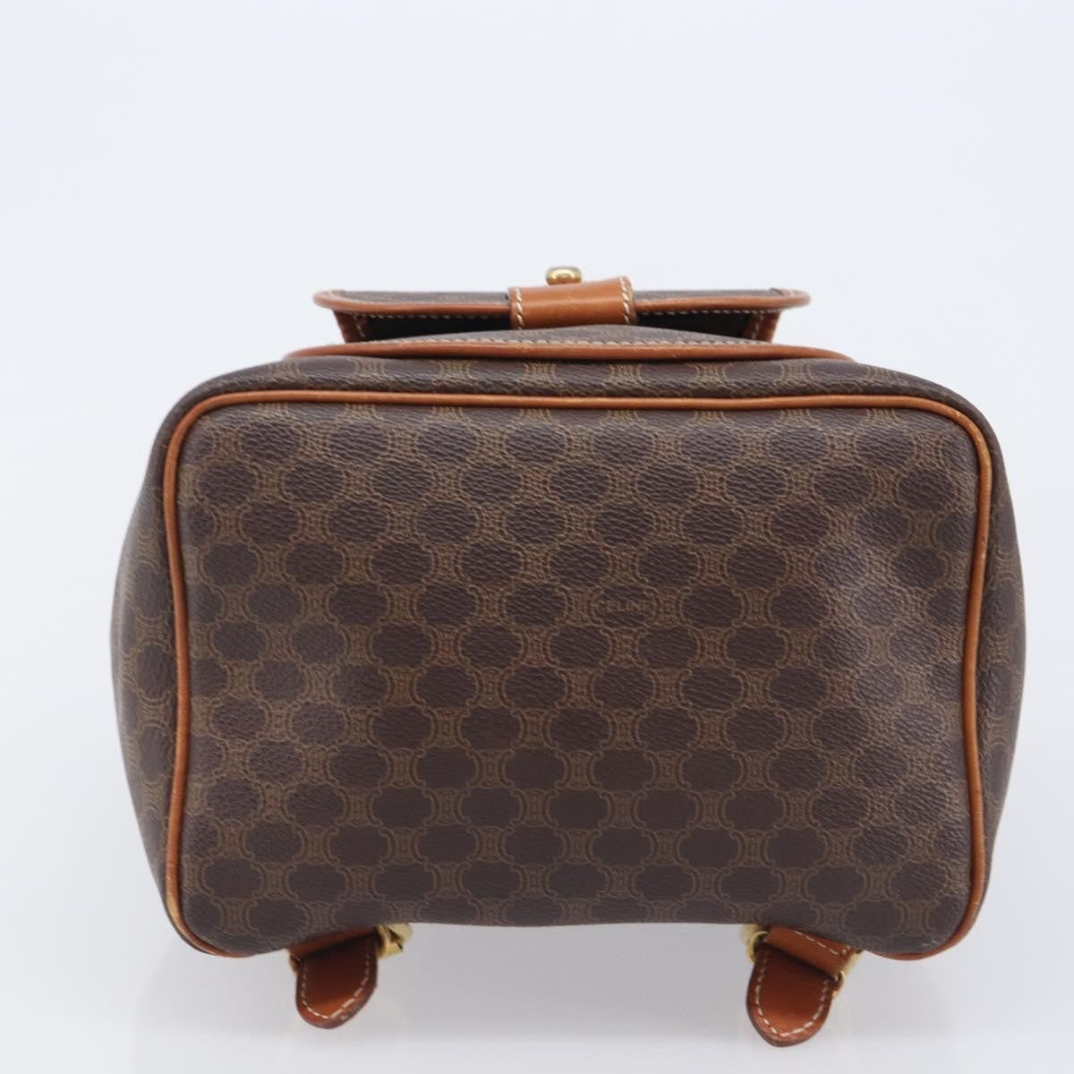 Celine Vintage Macadam Canvas, Brown, Canvas, Backpack