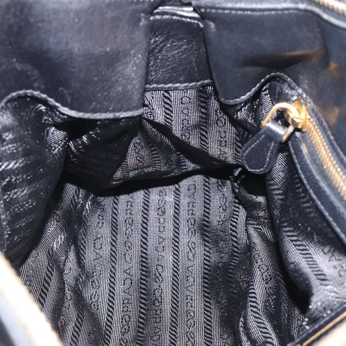 Prada Gaufre Convertible Satchel Nappa Leather, Black, Leather, Handbag