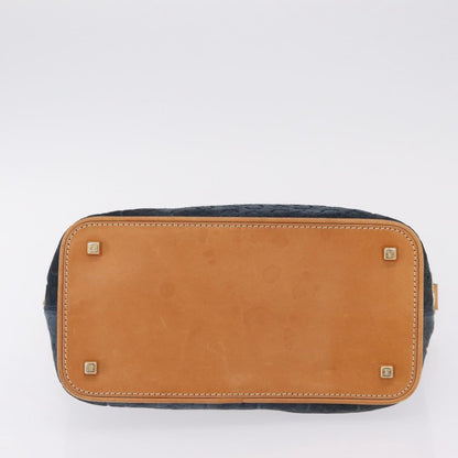 Celine C Macadam Shoulder Suede, Navy, Suede, Handbag