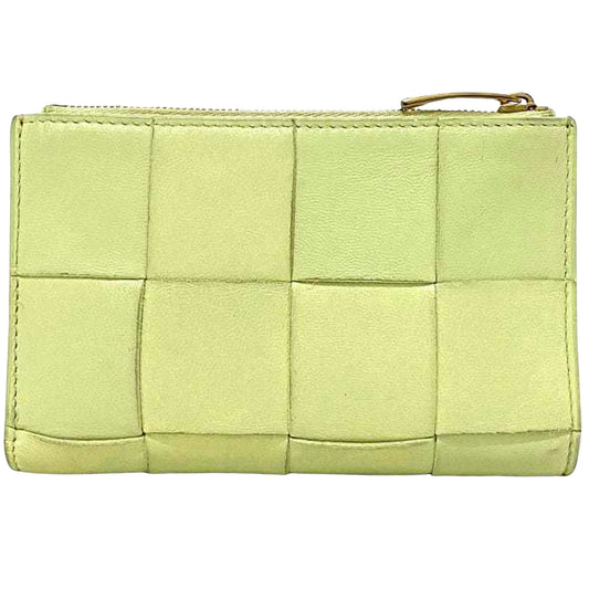 Bottega Veneta Intrecciato, Yellow, Leather, wallet