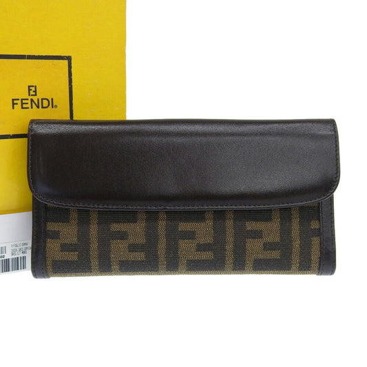 Fendi Zucca, Brown, Canvas, wallet