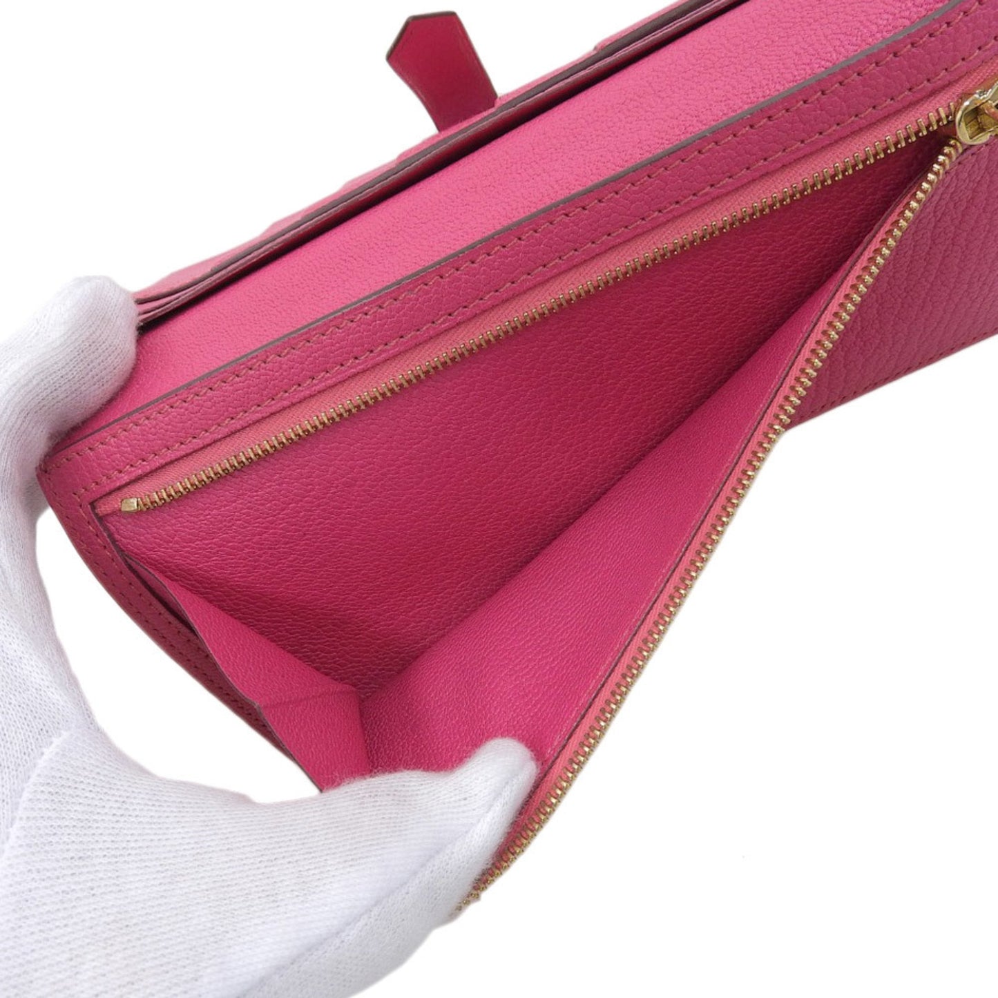 Hermès Béarn, Pink, Leather, wallet