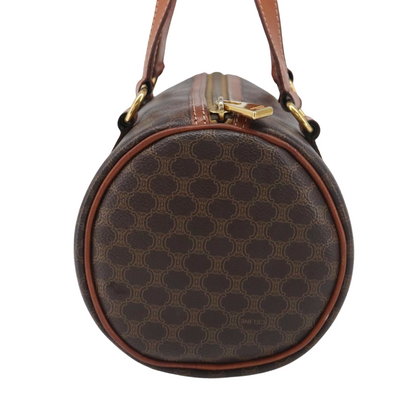 Celine Vintage Macadam Canvas and Leather, Brown, PVC, Handbag