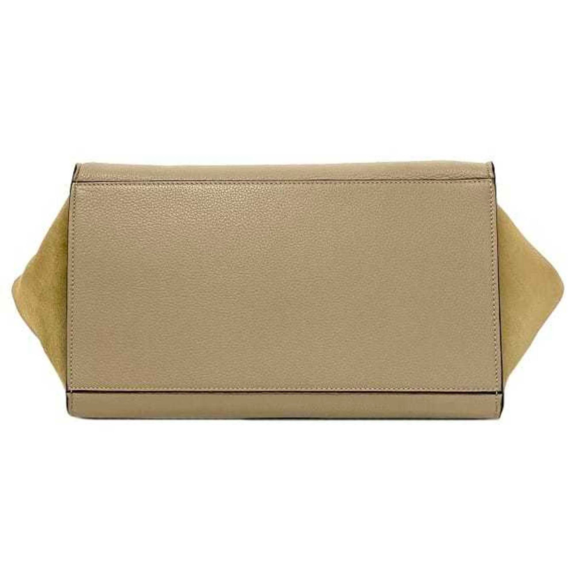Céline Trapèze, Beige, Leather, handbag