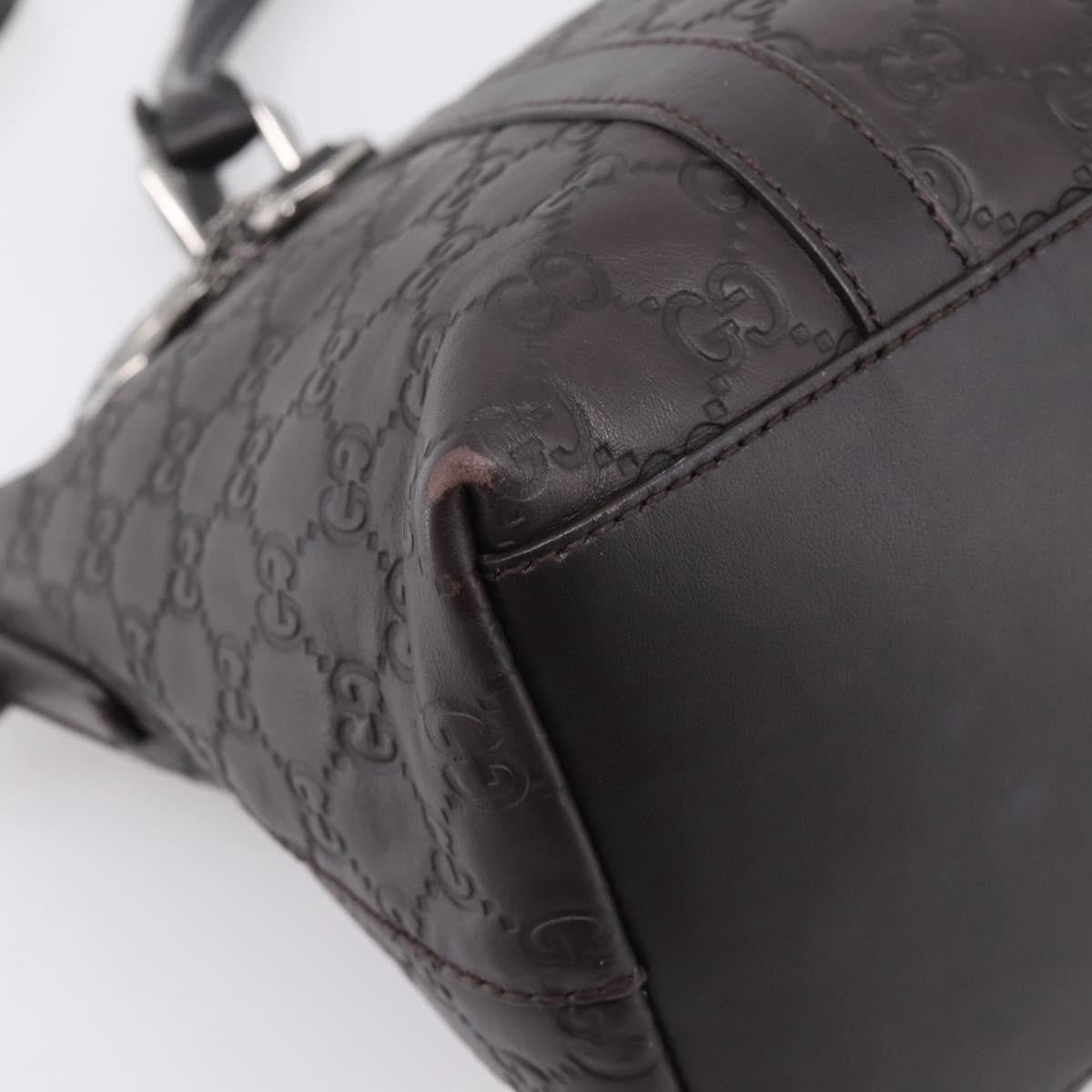 Gucci GG Charm Convertible Dome Satchel Guccissima Leather, Brown, Leather, Handbag