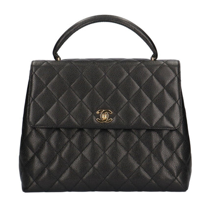 Chanel Coco Mark, Black, Leather, handbag