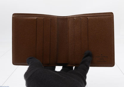 Louis Vuitton Bifold Card Case canvas, Brown, Leather, Clutch