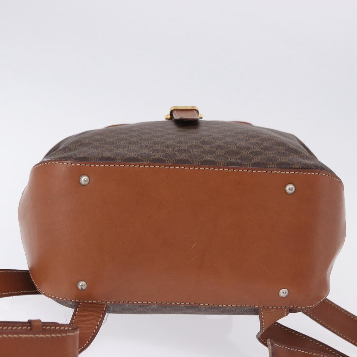 Celine Vintage Macadam Canvas, Brown, Canvas, Backpack