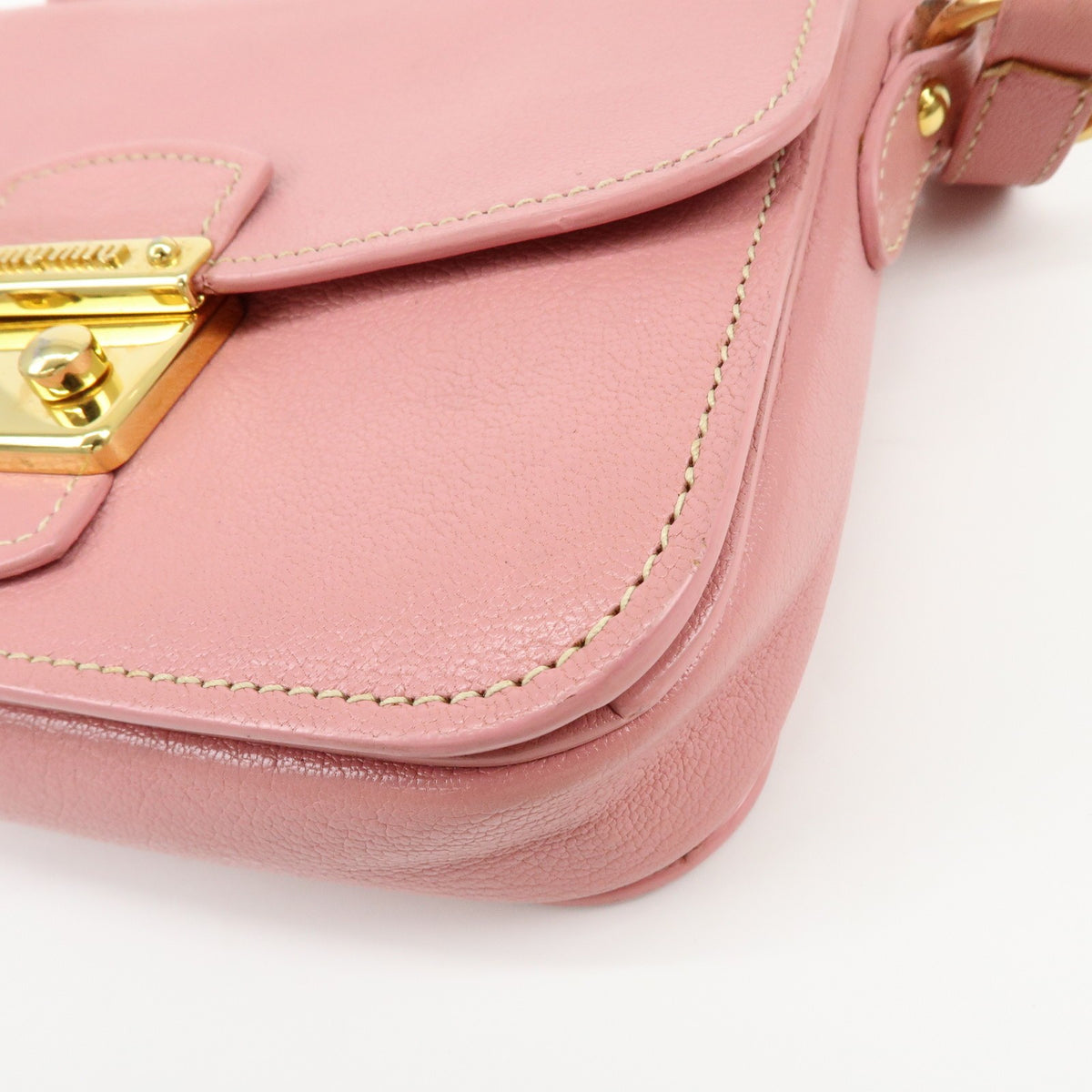 Miu Miu Madras Top Handle Leather, Pink, Leather, Handbag