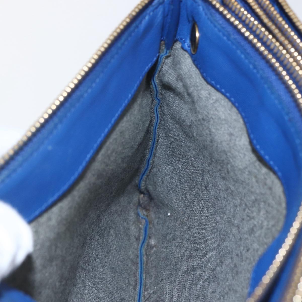 Celine Trio Crossbody Bag Leather, BLUE, LEATHER, Shoulder bag