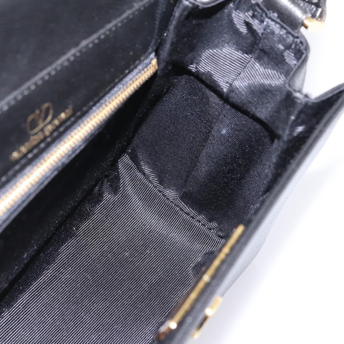 Valentino Garavani VLogo Leather, Black, Leather, Shoulder Bag