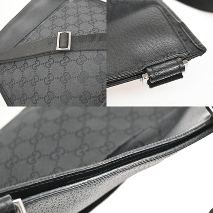Gucci Vintage Flat GG Canvas, Black, Canvas, Crossbody Bag