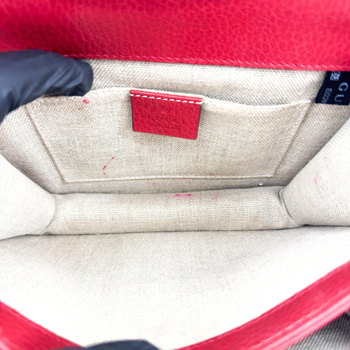 Gucci Interlocking Leather, Red, Leather, Shoulder Bag