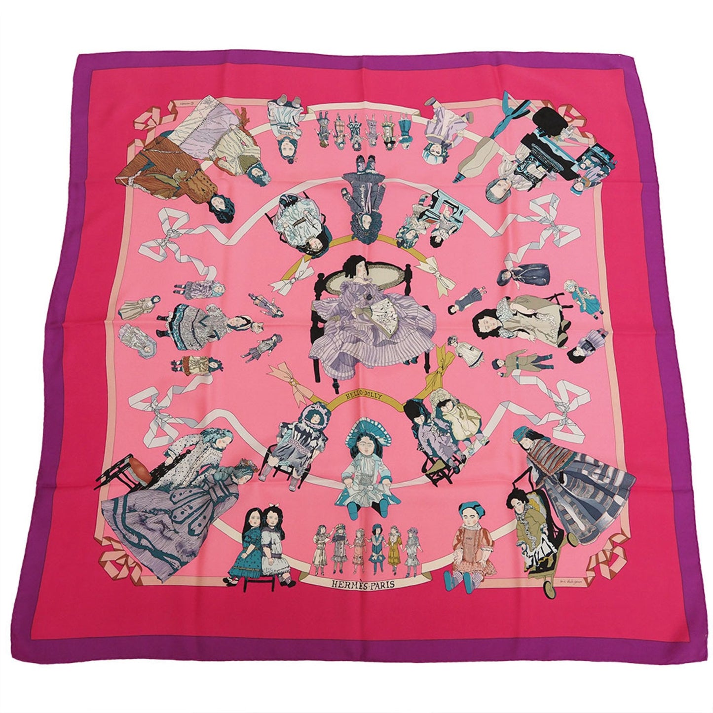 Hermès Carré 90, Pink, Silk, scarf