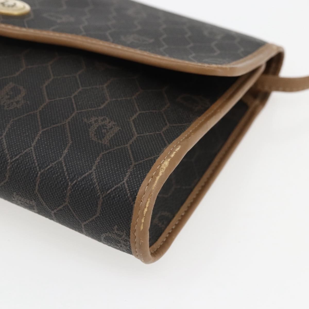 Christian Dior Vintage Honeycomb Flap Canvas and Leather, Black, Canvas, Shoulder Bag