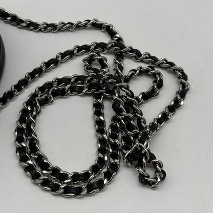 Chanel Handle with Care Round Vanity Case with Chain Quilted Caviar, Black, Calfskin, Clutch