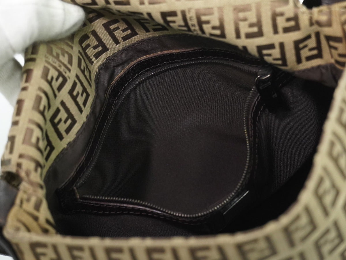 Fendi Zucchino Canvas Mamma Baguette Canvas, Brown, Canvas, Shoulder Bag